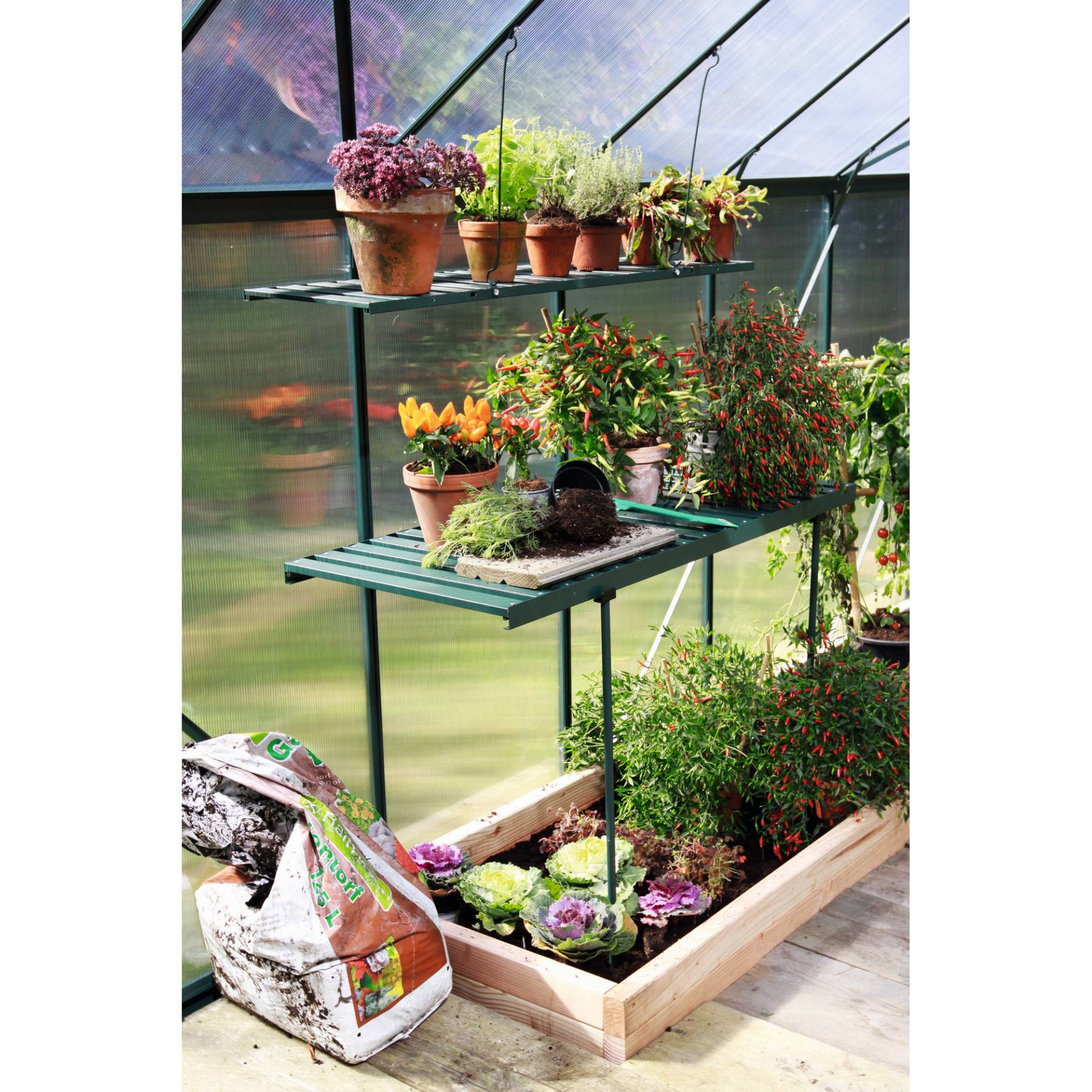 Vitavia Abklappbarer Alu-Tisch für Gewächshäuser smaragd Vitavia Abklappbarer Alu-Tisch für Gewächshäuser smaragd von Vitavia