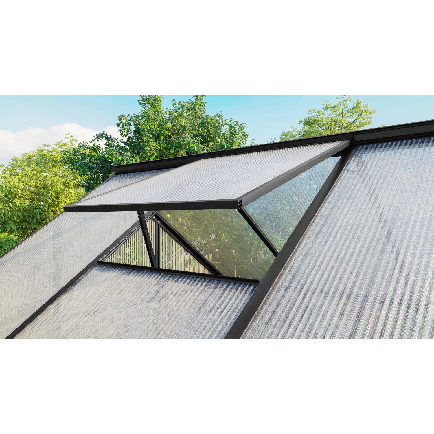 Vitavia Alu-Dachfenster Triton ohne Glas 61,5 cm x 66,7 cm Schwarz von Vitavia