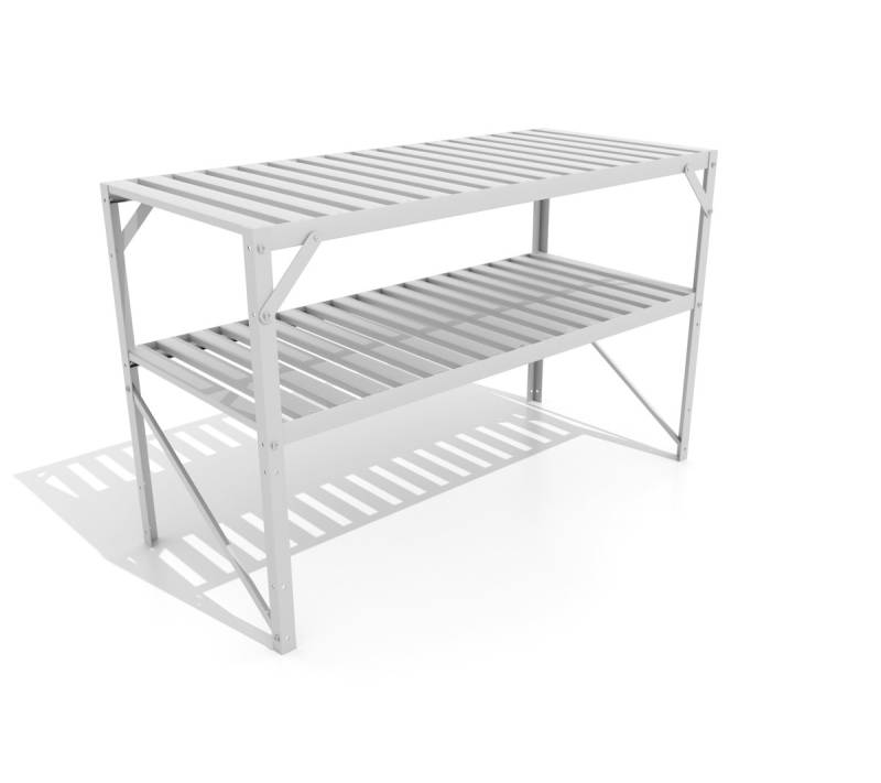 Vitavia Aluminium-Tisch mit 1 oder 2 Ebenen-2 Ebenen-alu-natur Vitavia Aluminium-Tisch mit 1 oder 2 Ebenen-2 Ebenen-alu-natur von Vitavia