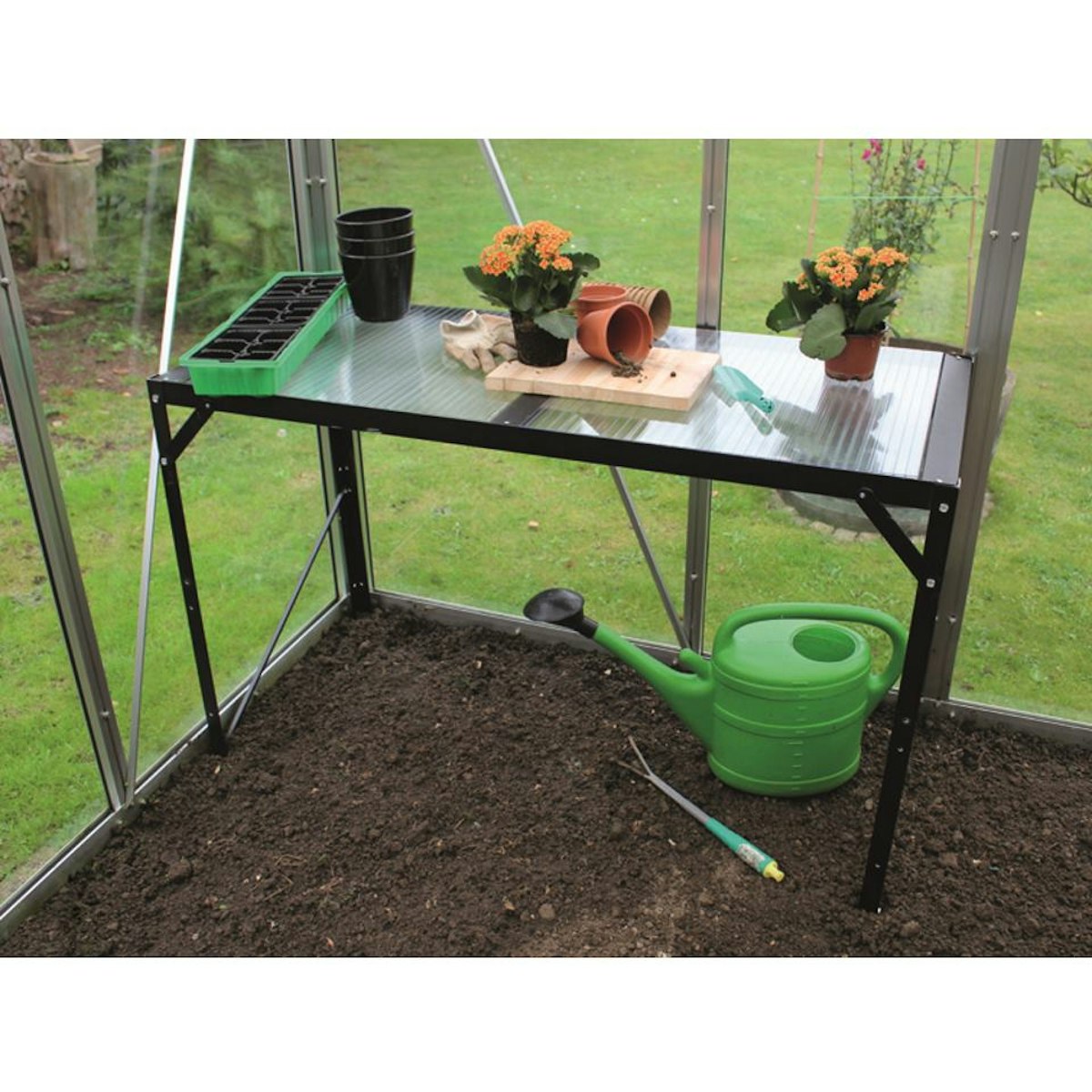 Vitavia Aluminium-Tisch mit Hohlkammerplatten - 1 Ebene-alu-natur von Vitavia