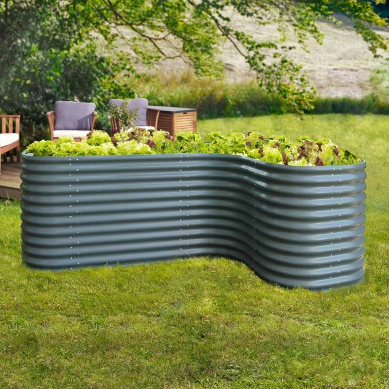 Vitavia Erweiterung "Curve" für Hochbeet Terra Basic Höhe 86 cm Granitgrau von Vitavia