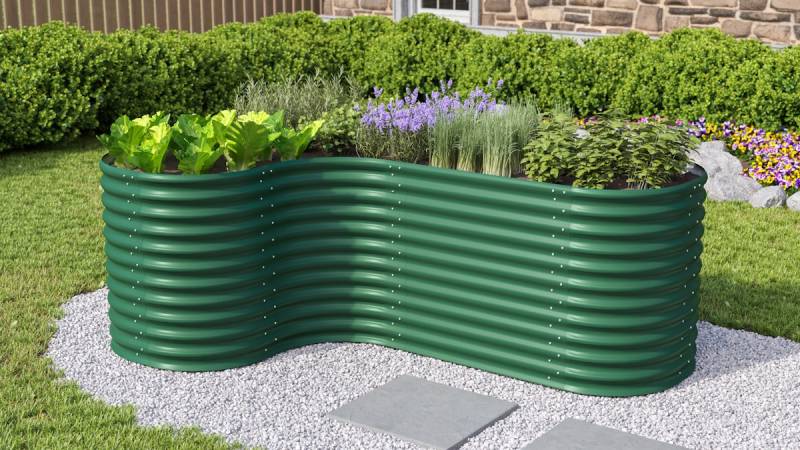 Vitavia Erweiterung "Curve" für Hochbeet Terra Basic Höhe 86 cm seegrasgrün von Vitavia