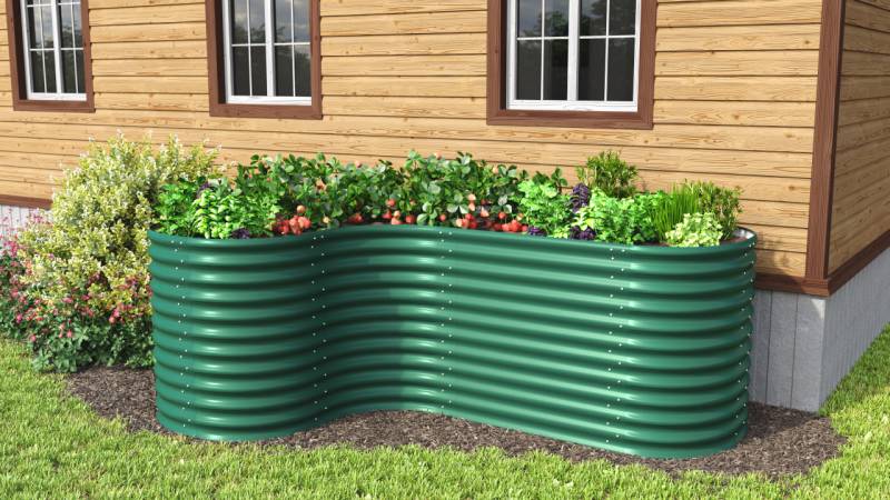 Vitavia Erweiterung Curve zu Hochbeet 858 80 x 86 cm seegras von Vitavia