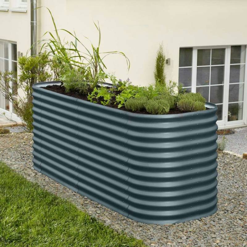 Vitavia Erweiterung "Stretched" 80 cm für Hochbeet Terra Basic Höhe 86 cm-granitgrau von Vitavia