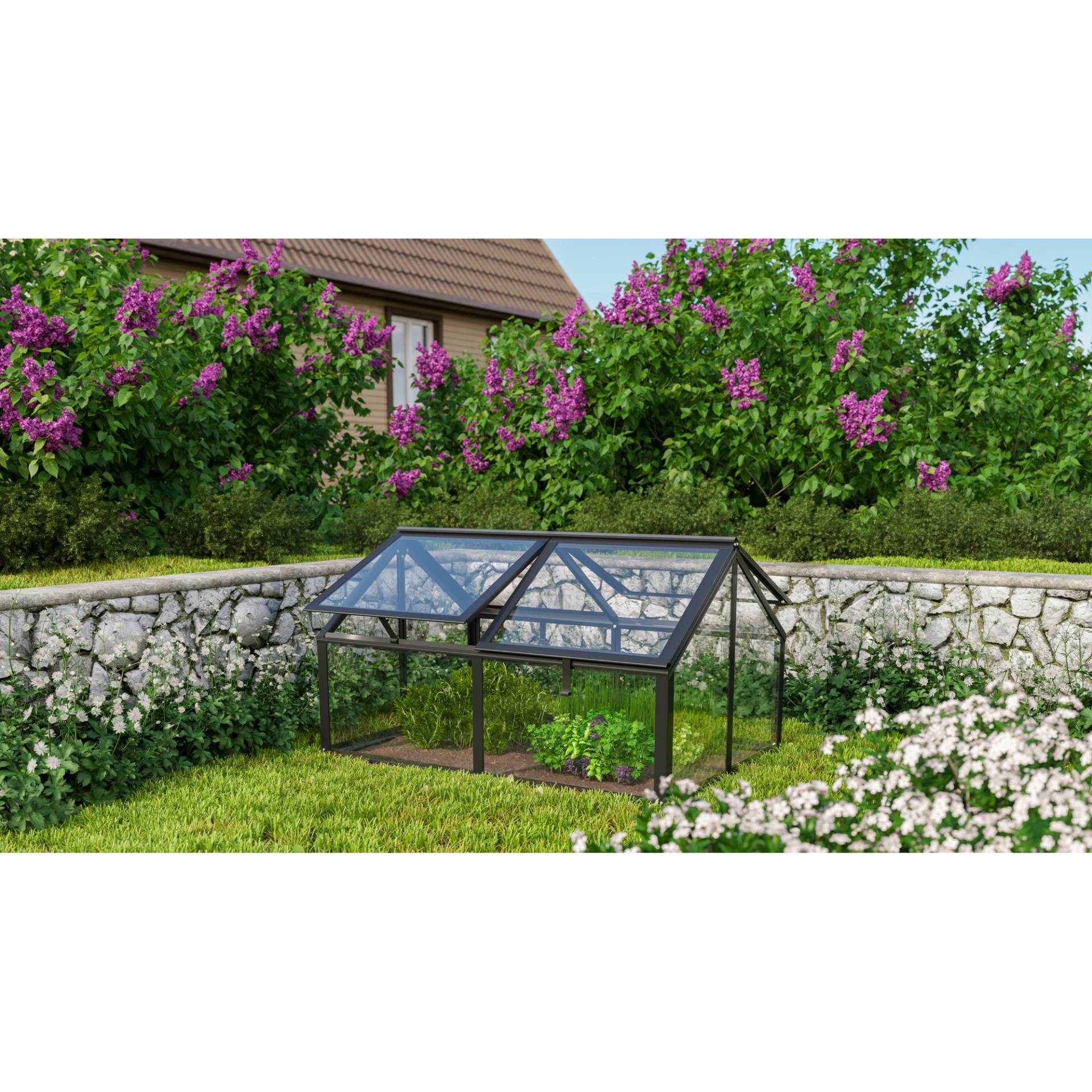 Vitavia Frühbeet 'Gamma' 124 x 71 x 89 cm schwarz von Vitavia