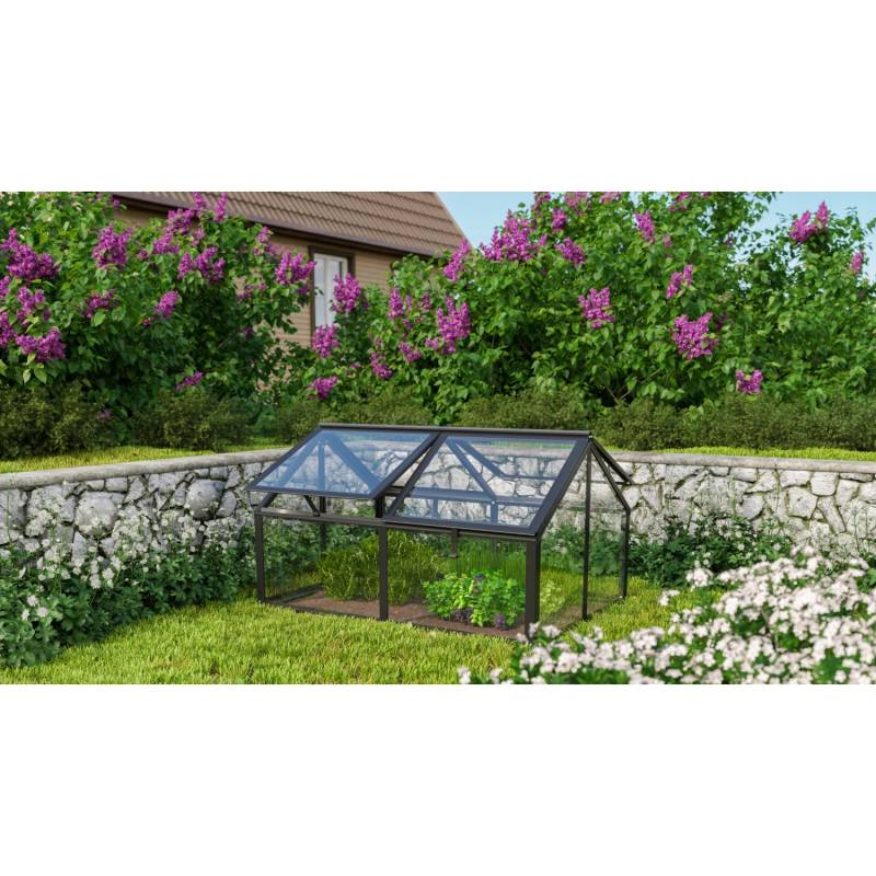 Vitavia Frühbeet Gamma ESG Schwarz B 89 x T 124 x H 71 cm von Vitavia