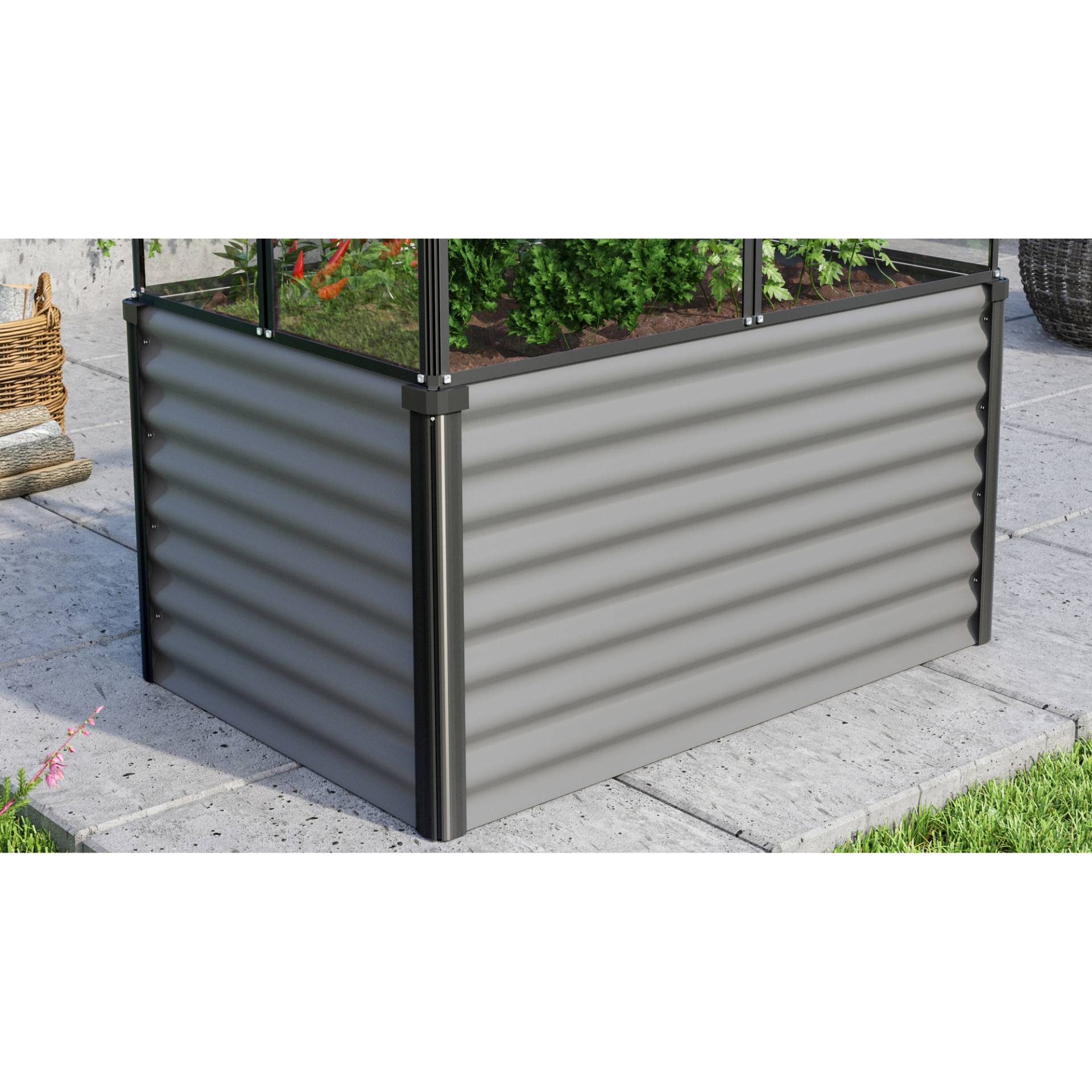 Vitavia Frühbeet-Unterbau 'Gaia Jumbo' granit-schwarz 83 x 122 x 65 cm von Vitavia