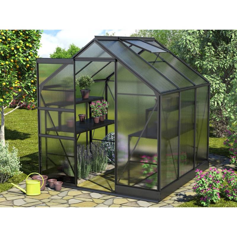 Vitavia Gewächshaus Apollo 3800 Schwarz 3,8 m² inkl. Fundament von Vitavia