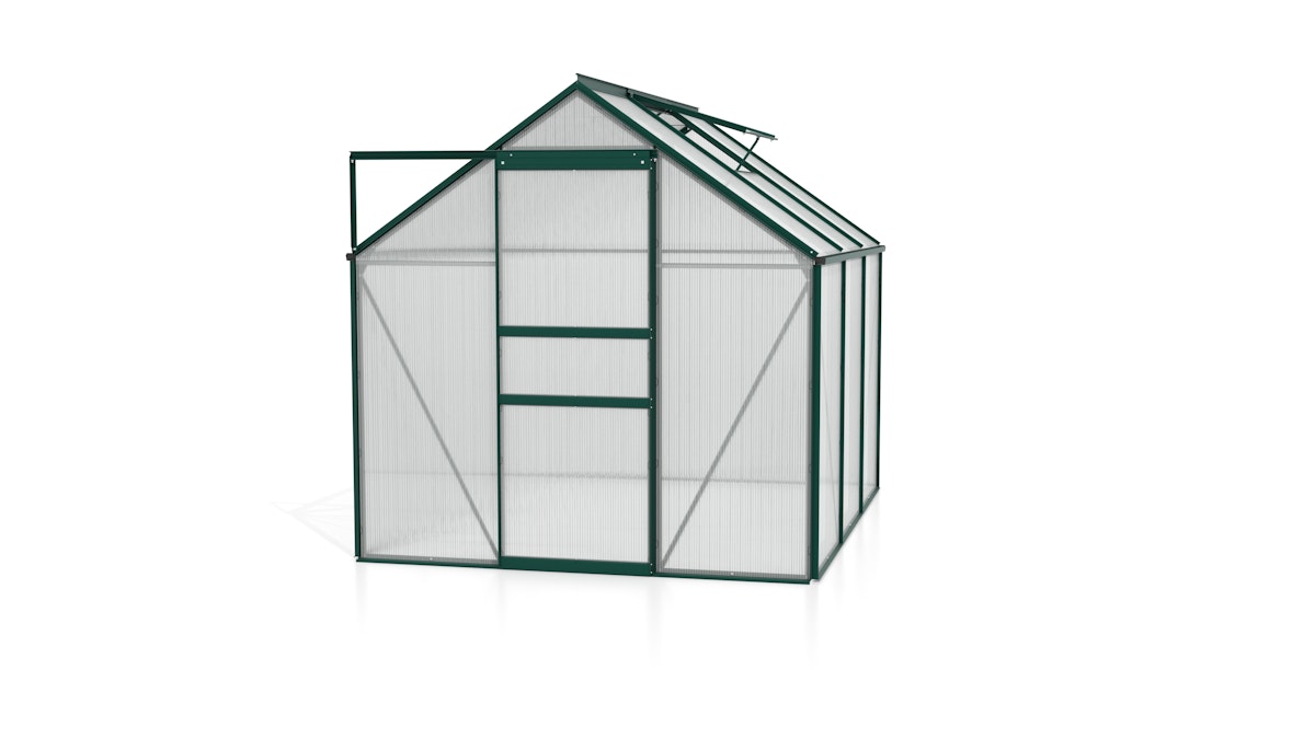 Vitavia Gewächshaus Calypso 4400 inkl. 1 Dachfenster - 4,4 m² -dunkelgrün-4 mm Hohlkammerplatten von Vitavia
