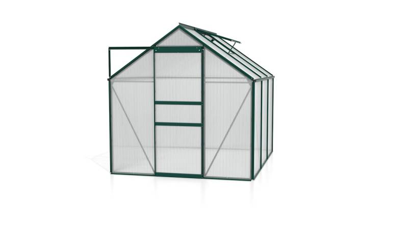 Vitavia Gewächshaus Calypso 4400 inkl. 1 Dachfenster - 4,4 m² -dunkelgrün-6 mm Hohlkammerplatten von Vitavia