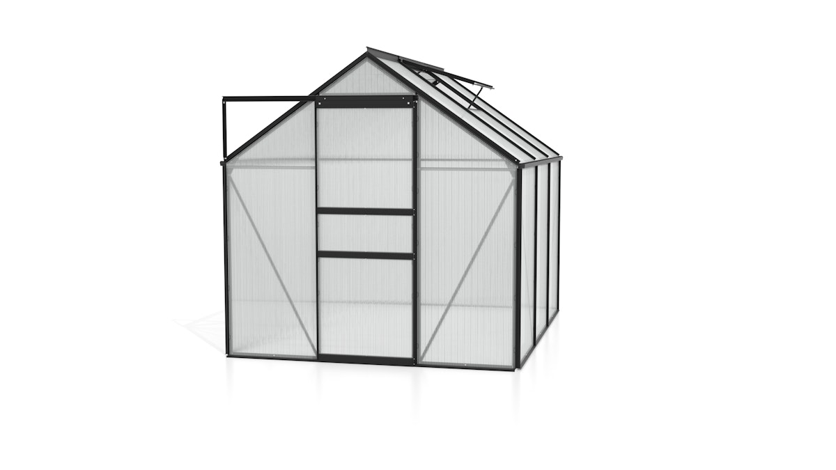 Vitavia Gewächshaus Calypso 4400 inkl. 1 Dachfenster - 4,4 m² -schwarz-4 mm Hohlkammerplatten Vitavia Gewächshaus Calypso 4400 inkl. 1 Dachfenster - 4,4 m² -schwarz-4 mm Hohlkammerplatten von Vitavia