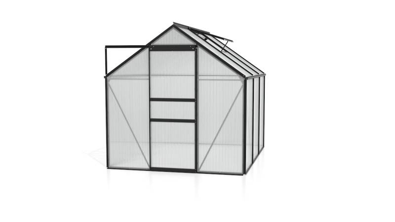 Vitavia Gewächshaus Calypso 4400 inkl. 1 Dachfenster - 4,4 m² -schwarz-4 mm Hohlkammerplatten von Vitavia