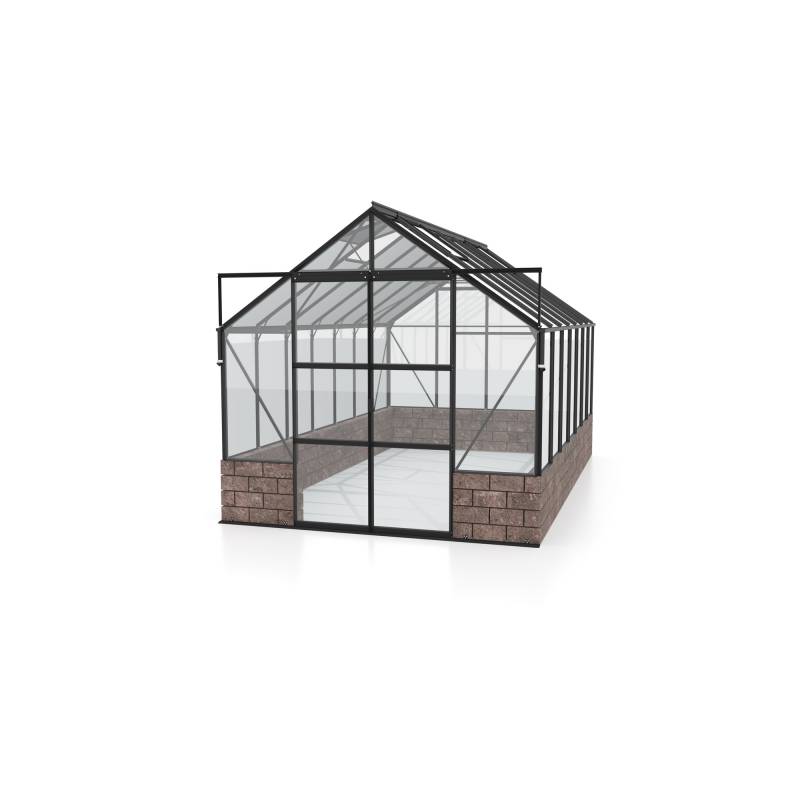 Vitavia Gewächshaus 'Cassandra 11500' 257 x 448 x 248,9 cm schwarz Sockel Herbstlaub von Vitavia