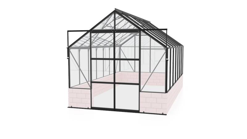 Vitavia Gewächshaus Cassandra 11500 inkl. 4 Dachfenstern - 11,5 m² -schwarz von Vitavia