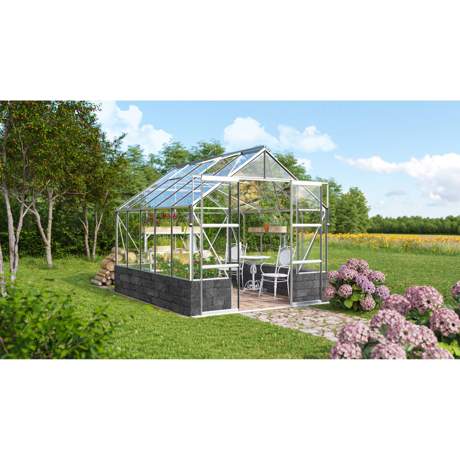 Vitavia Gewächshaus 'Cassandra 8300' 257 x 323,1 x 248,9 cm Sockel Basalt Vitavia Gewächshaus 'Cassandra 8300' 257 x 323,1 x 248,9 cm Sockel Basalt von Vitavia