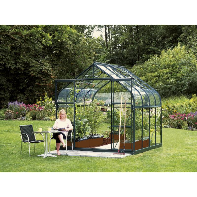 Vitavia Gewächshaus 'Diana 6700' 254,4 x 254 cm mit 3 mm Sicherheitsglas smaragdfarben von Vitavia