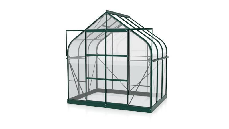 Vitavia Gewächshaus Dione/Diana 5000 inkl. 1 Dachfenster und Stahlfundamentrahmen- 5,0 m² 3 mm Einscheibensicherheitsglas dunkelgrün von Vitavia