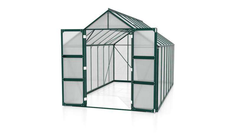 Vitavia Gewächshaus Domus 11500 inkl. 4 Dachfenstern - 11,5 m² 4 mm Hohlkammerplatten dunkelgrün von Vitavia