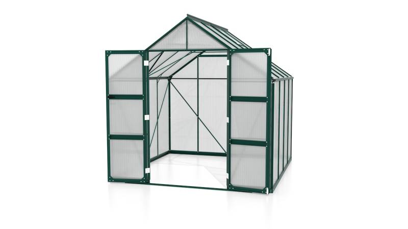 Vitavia Gewächshaus Domus 6700 inkl. 2 Dachfenstern - 6,7 m² 4 mm Hohlkammerplatten dunkelgrün von Vitavia