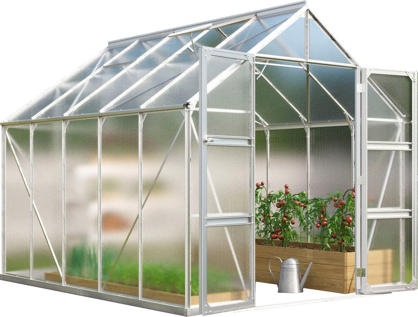 Vitavia Gewächshaus Domus 8300, BxTxH: 257 x 325 x 253,9 cm, 6 mm Wandstärke, mit Doppelschwingtüren und bodentiefer Türschwelle, 6 mm Hohlkammer Vitavia Gewächshaus Domus 8300, BxTxH: 257 x 325 x 253,9 cm, 6 mm Wandstärke, mit Doppelschwingtüren und bodentiefer Türschwelle, 6 mm Hohlkammer von Vitavia