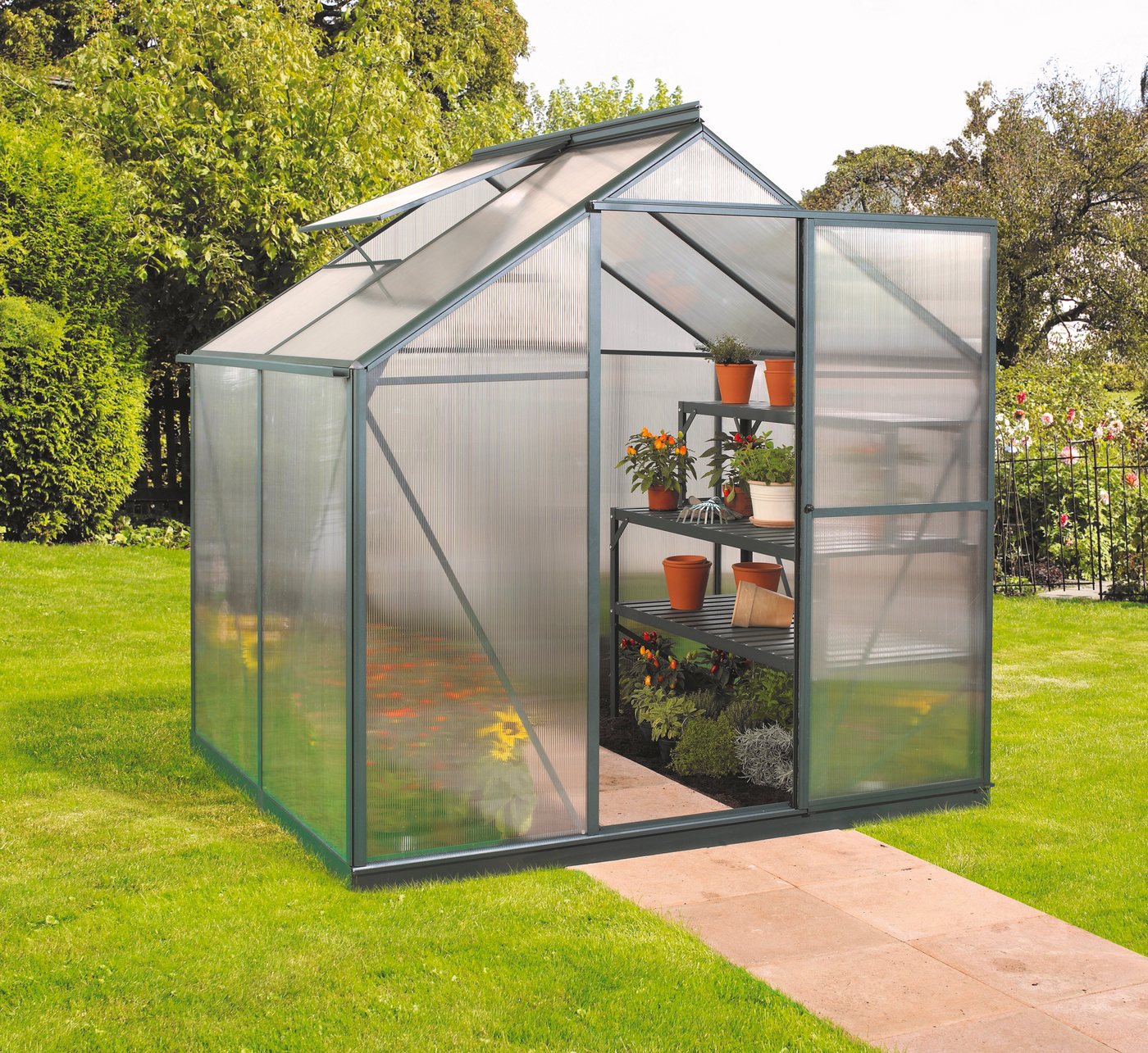 Vitavia Gewächshaus EOS 3100, BxTxH: 198 x 155 x 195 cm, 6 mm Wandstärke, Set, mit Fundamentrahmen Vitavia Gewächshaus EOS 3100, BxTxH: 198 x 155 x 195 cm, 6 mm Wandstärke, Set, mit Fundamentrahmen von Vitavia