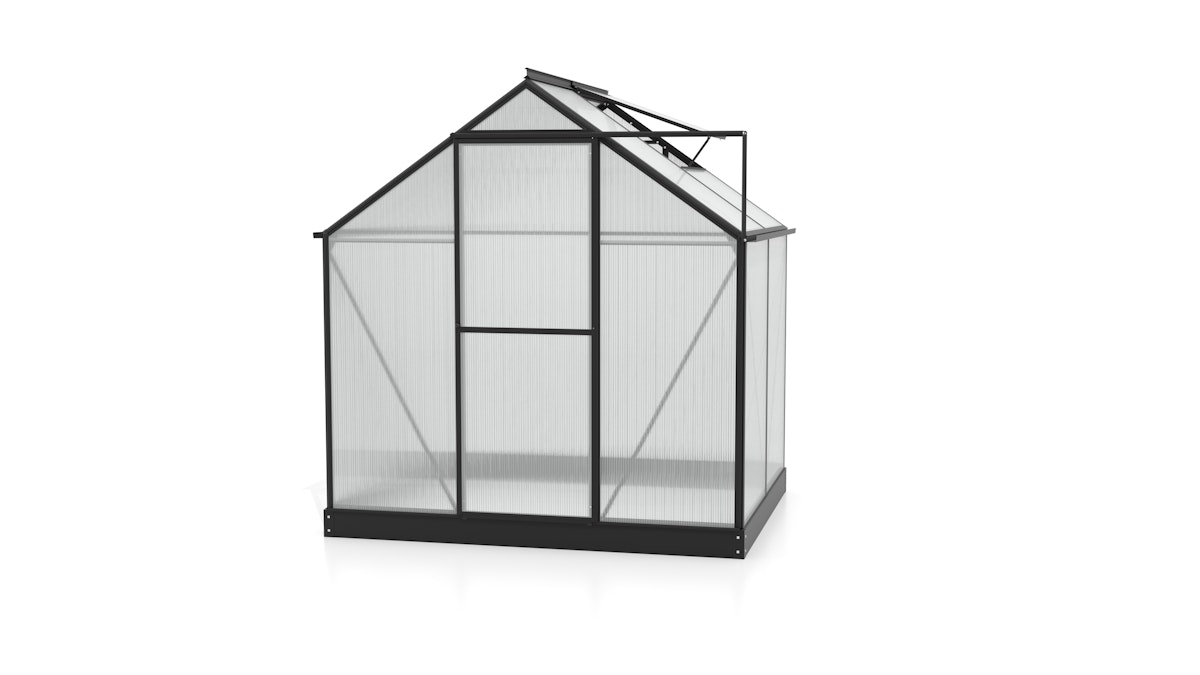 Vitavia Gewächshaus Eos 3100 inkl. 1 Dachfenster - 3,1 m² 6 mm Hohlkammerplatten schwarz von Vitavia