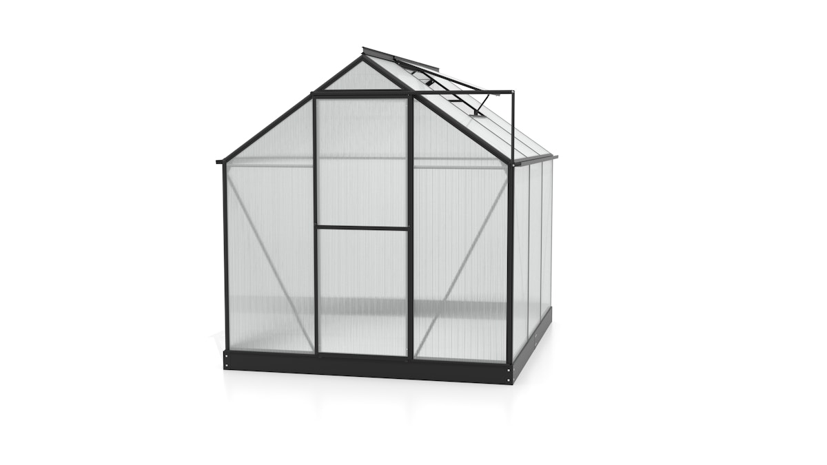 Vitavia Gewächshaus Eos 4600 inkl. 1 Dachfenster - 4,5 m² 6 mm Hohlkammerplatten schwarz von Vitavia