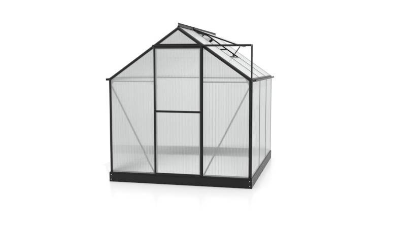 Vitavia Gewächshaus Eos 4600 inkl. 1 Dachfenster - 4,5 m² 6 mm Hohlkammerplatten schwarz von Vitavia