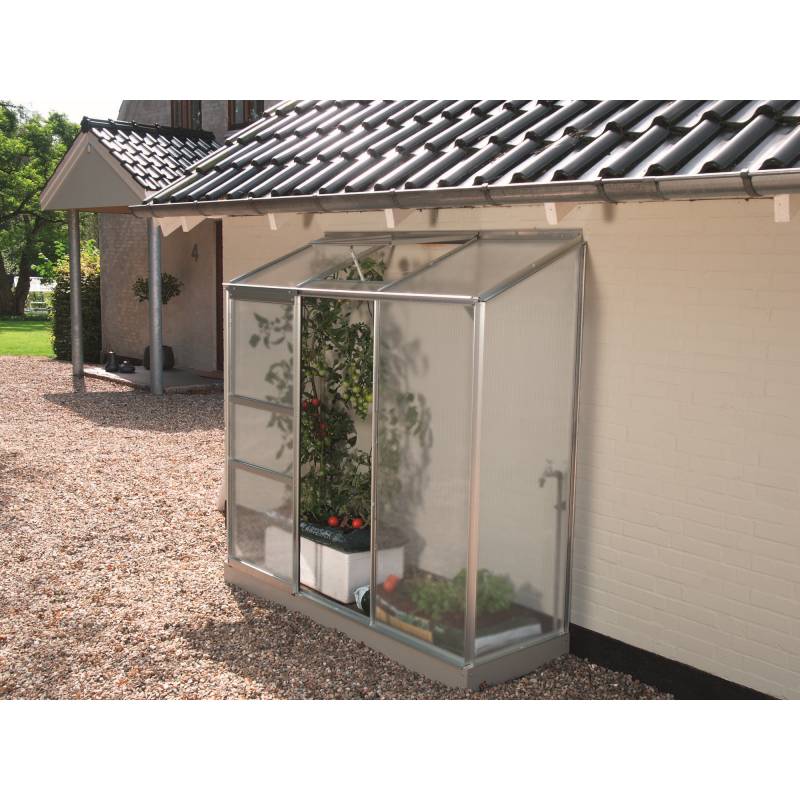 Vitavia Anlehngewächshaus 'Ida 1300' 192 x 65 cm mit 4 mm Hohlkammerplatten silbern von Vitavia