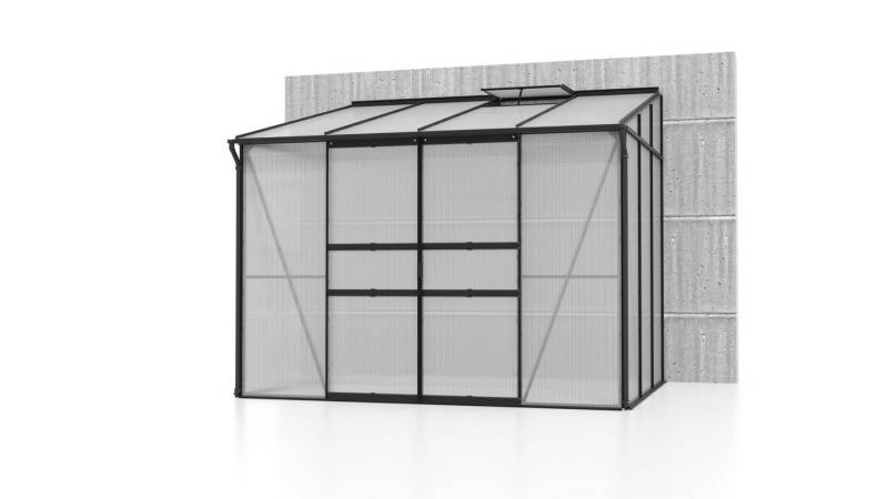 Vitavia Gewächshaus Ida 5200 HKP 4mm Schwarz Alu mit 1 Fenster von Vitavia