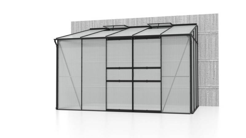 Vitavia Gewächshaus Ida 6500 HKP 6mm Schwarz Alu mit 2 Fenster von Vitavia