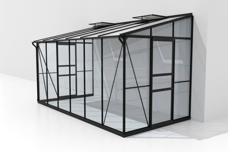 Vitavia Gewächshaus Ida 7800 ESG/HKP Anlehngewächshaus Alu 2 Fenster von Vitavia