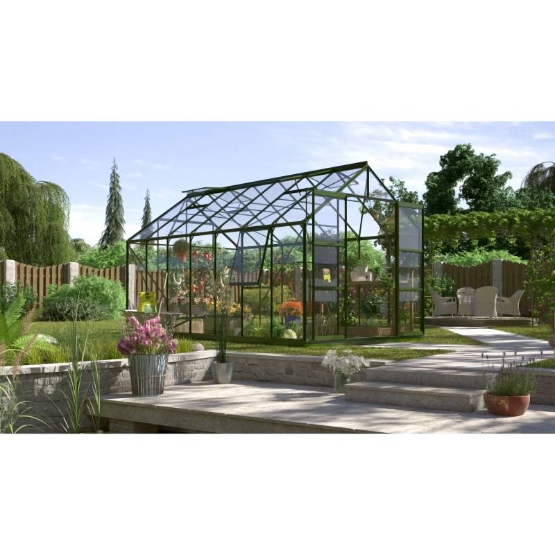 Vitavia Gewächshaus 'Jupiter 11500' 254 x 441 cm mit 3 mm Sicherheitsglas smaragdfarben von Vitavia