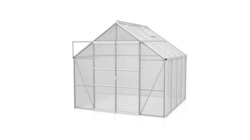Vitavia Gewächshaus Mars 6700 inkl. 2 Dachfenstern - 6,7 m² -Alu-blank eloxiert-6 mm Hohlkammerplatten von Vitavia