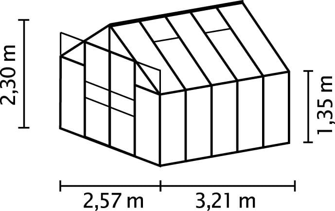 Vitavia Gewächshaus Mars 8300 254 x 317 cm 6 mm Hohlkammerplatten von Vitavia