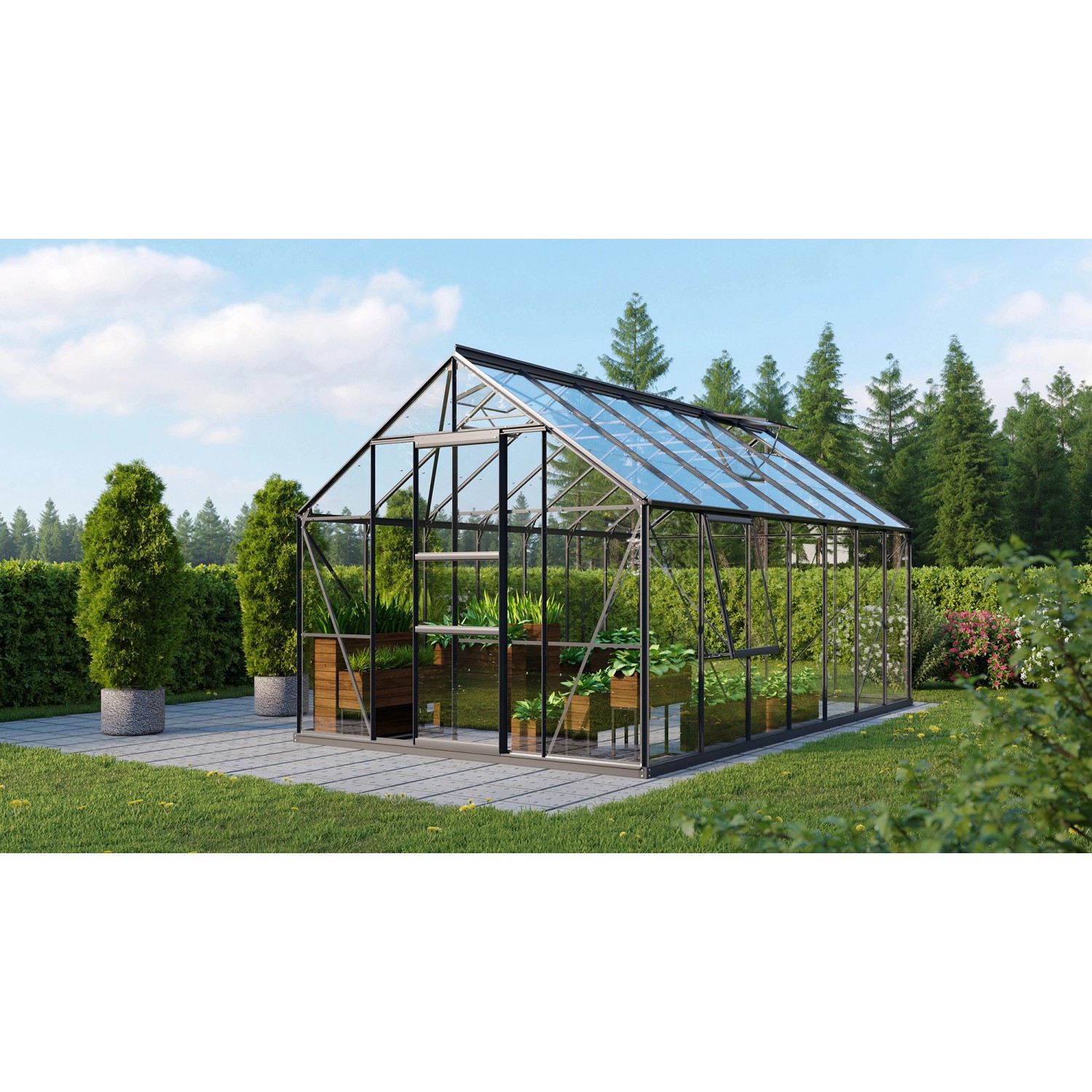 Vitavia Gewächshaus Meridian 1 11500 ESG 3mm Schwarz von Vitavia