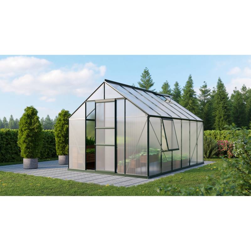 Vitavia Gewächshaus 'Meridian 1 9900' 254,4 x 378,8 cm mit 6 mm Hohlkammerplatten smaragdfarben von Vitavia