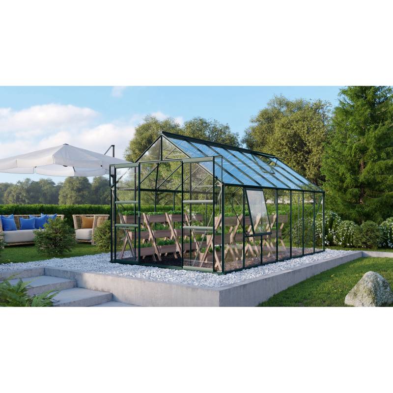 Vitavia Gewächshaus 'Meridian 2 11500' 254,4 x 441 cm mit 3 mm Sicherheitsglas smaragdfarben von Vitavia