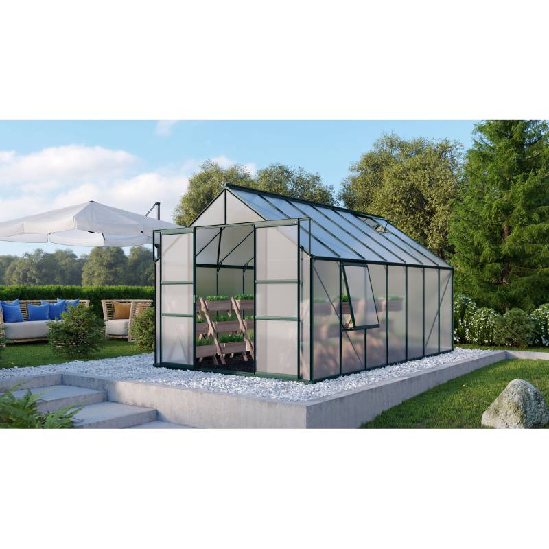 Vitavia Gewächshaus 'Meridian 2 11500' 254,4 x 441 cm mit 6 mm Hohlkammerplatten smaragdfarben von Vitavia
