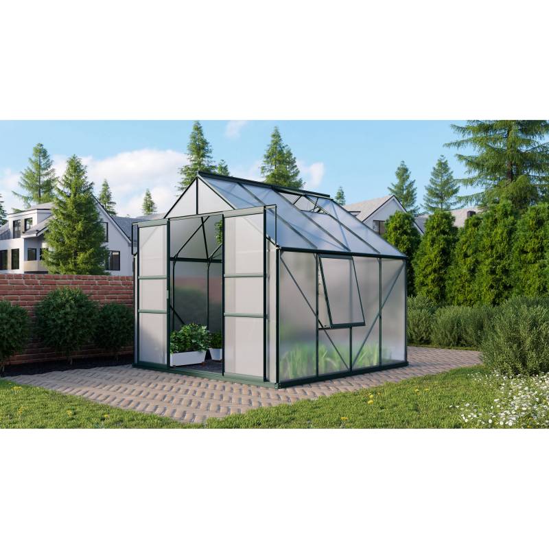 Vitavia Gewächshaus 'Meridian 2 6700' 254,4 x 254,4 cm mit 4 mm Hohlkammerplatten smaragdfarben von Vitavia
