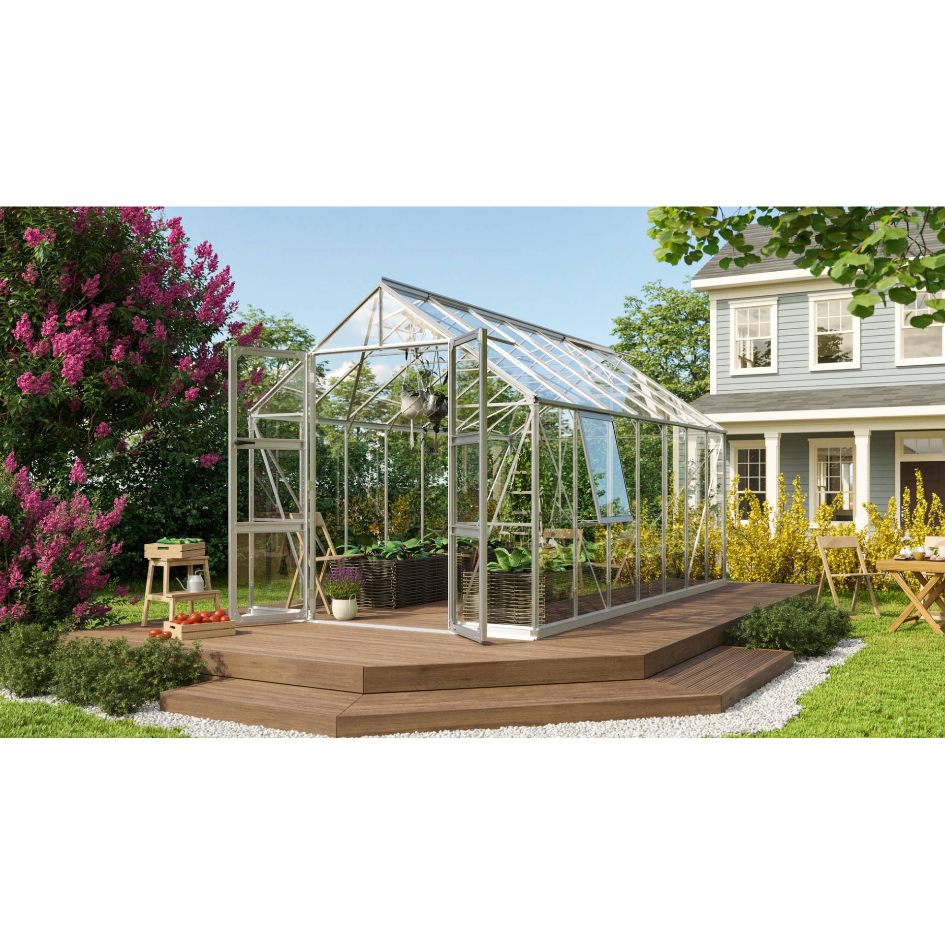 Vitavia Gewächshaus 'Olymp 11500' 254 x 441 cm mit 3 mm Sicherheitsglas aluminiumfarben Vitavia Gewächshaus 'Olymp 11500' 254 x 441 cm mit 3 mm Sicherheitsglas aluminiumfarben von Vitavia