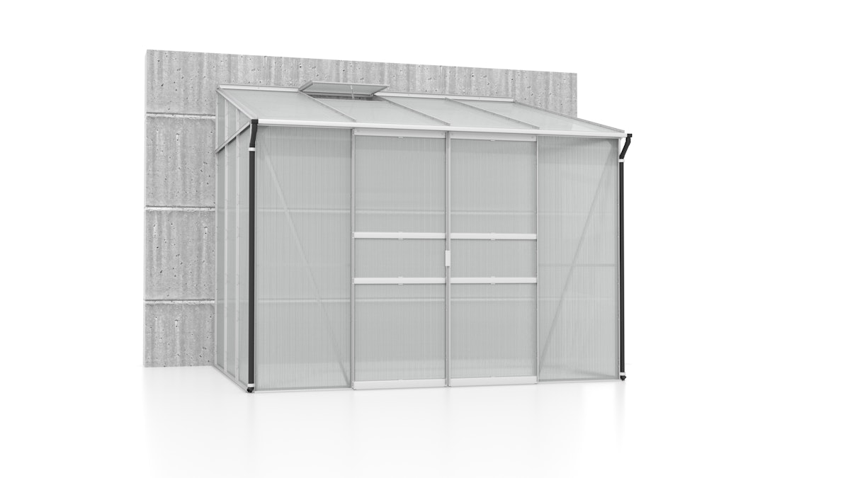 Vitavia Gewächshaus Osiris/Ida 5200 inkl. 1 Dachfenster - 5,2 m² 4 mm Hohlkammerplatten Alu-blank eloxiert von Vitavia
