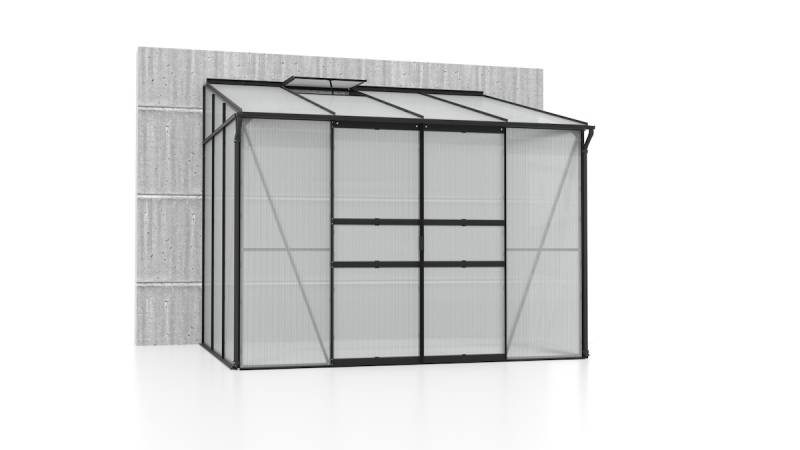 Vitavia Gewächshaus Osiris/Ida 5200 inkl. 1 Dachfenster - 5,2 m² 6 mm Hohlkammerplatten schwarz von Vitavia