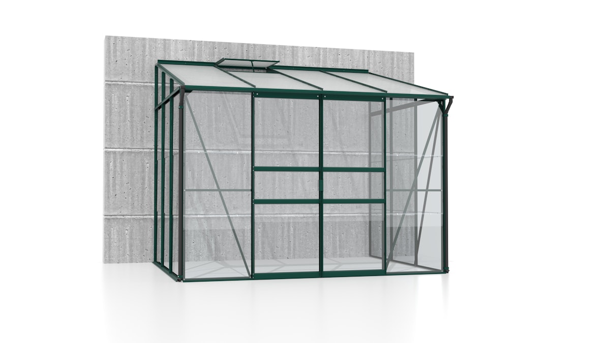Vitavia Gewächshaus Osiris/Ida 5200 inkl. 1 Dachfenster - 5,2 m² ESG 3 mm mit HKP-Dach 6 mm dunkelgrün von Vitavia