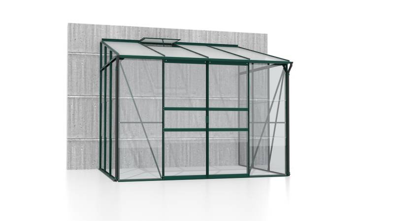 Vitavia Gewächshaus Osiris/Ida 5200 inkl. 1 Dachfenster - 5,2 m² ESG 3 mm mit HKP-Dach 6 mm dunkelgrün von Vitavia