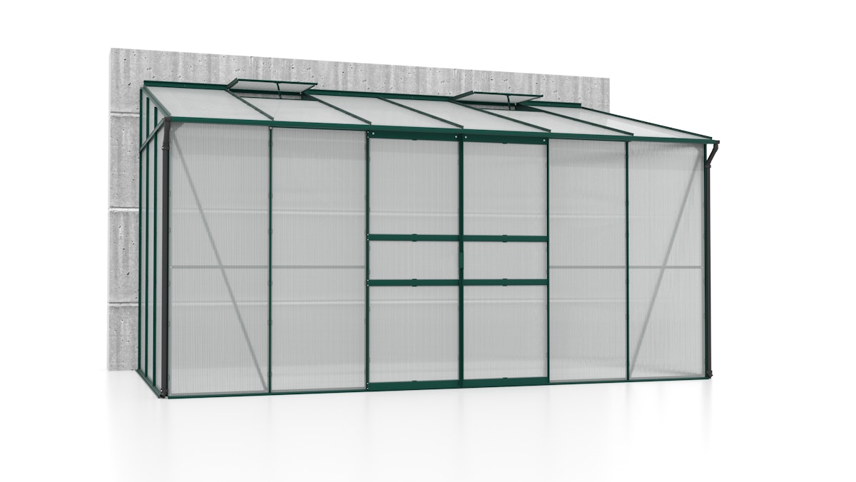 Vitavia Gewächshaus Osiris/Ida 7800 inkl. 2 Dachfenster - 7,8 m² 4 mm Hohlkammerplatten dunkelgrün von Vitavia