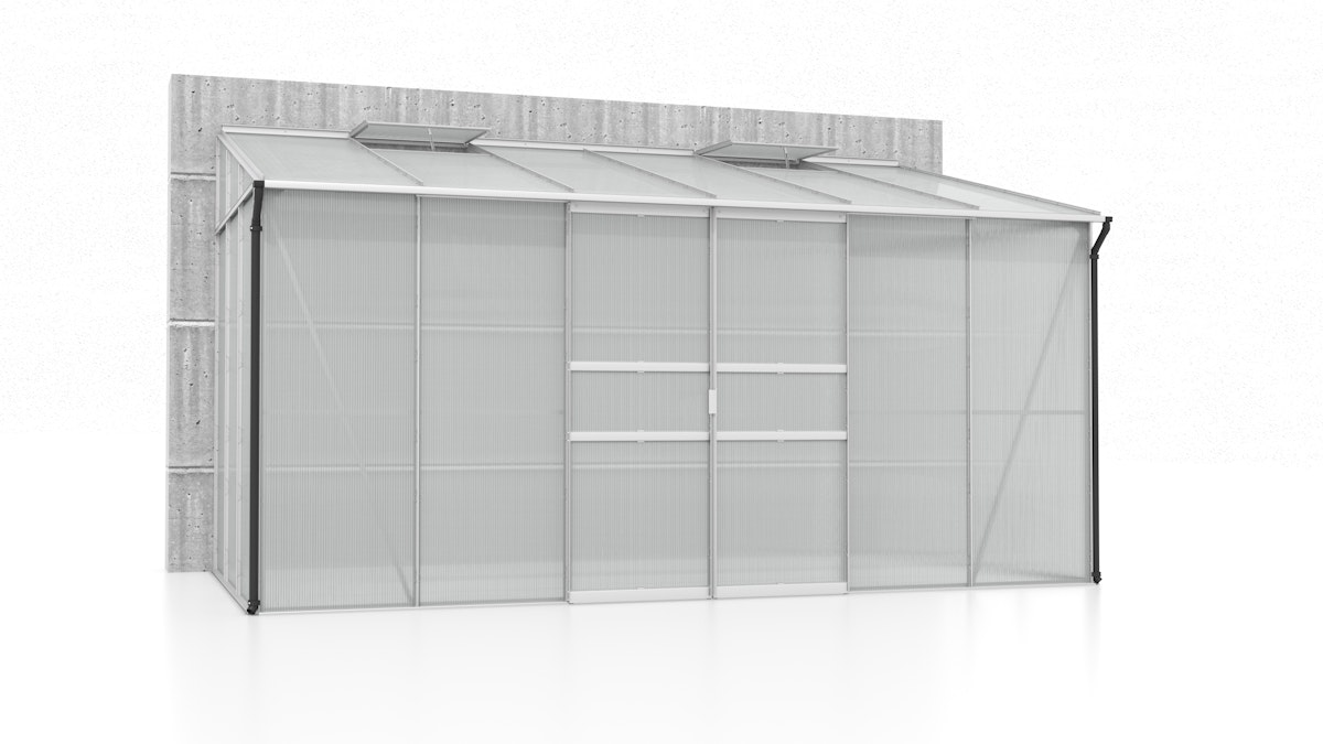 Vitavia Gewächshaus Osiris/Ida 7800 inkl. 2 Dachfenster - 7,8 m² 6 mm Hohlkammerplatten Alu-blank eloxiert von Vitavia