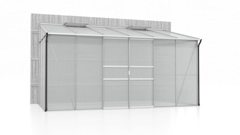 Vitavia Gewächshaus Osiris/Ida 7800 inkl. 2 Dachfenster - 7,8 m² 6 mm Hohlkammerplatten Alu-blank eloxiert von Vitavia