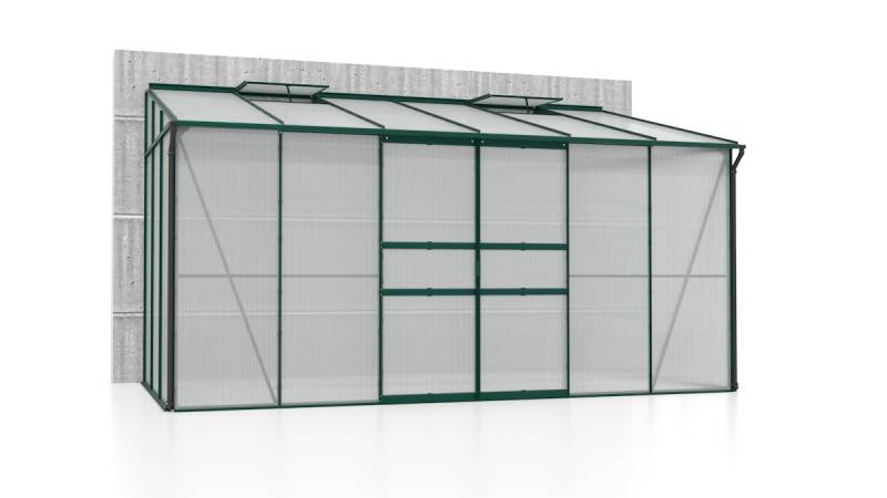 Vitavia Gewächshaus Osiris/Ida 7800 inkl. 2 Dachfenster - 7,8 m² 6 mm Hohlkammerplatten dunkelgrün von Vitavia