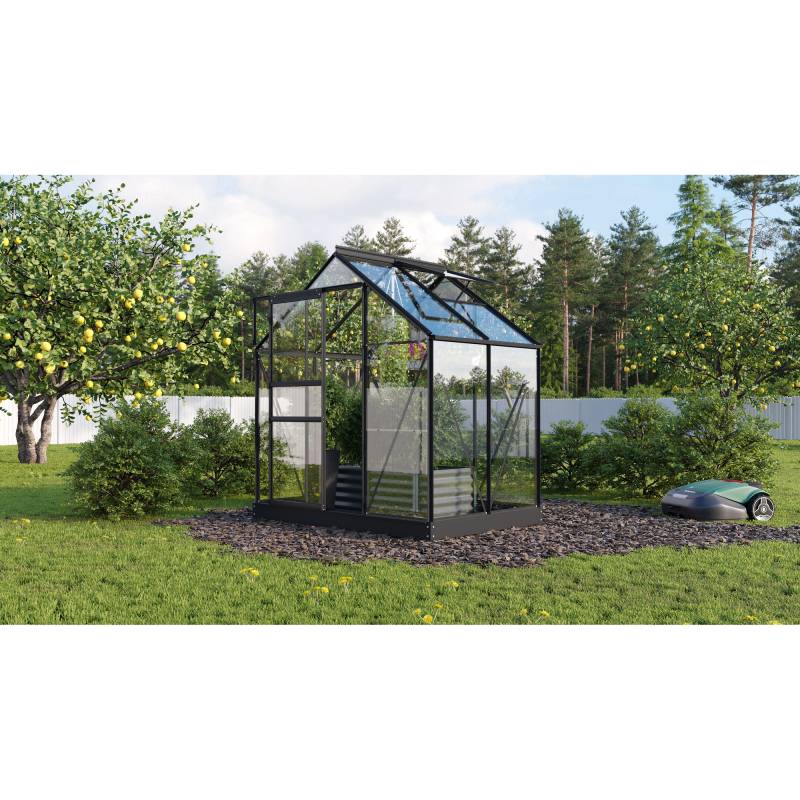 Vitavia Gewächshaus 'Planet 2500' 192,2 x 130 cm mit 3 mm Sicherheitsglas schwarz von Vitavia